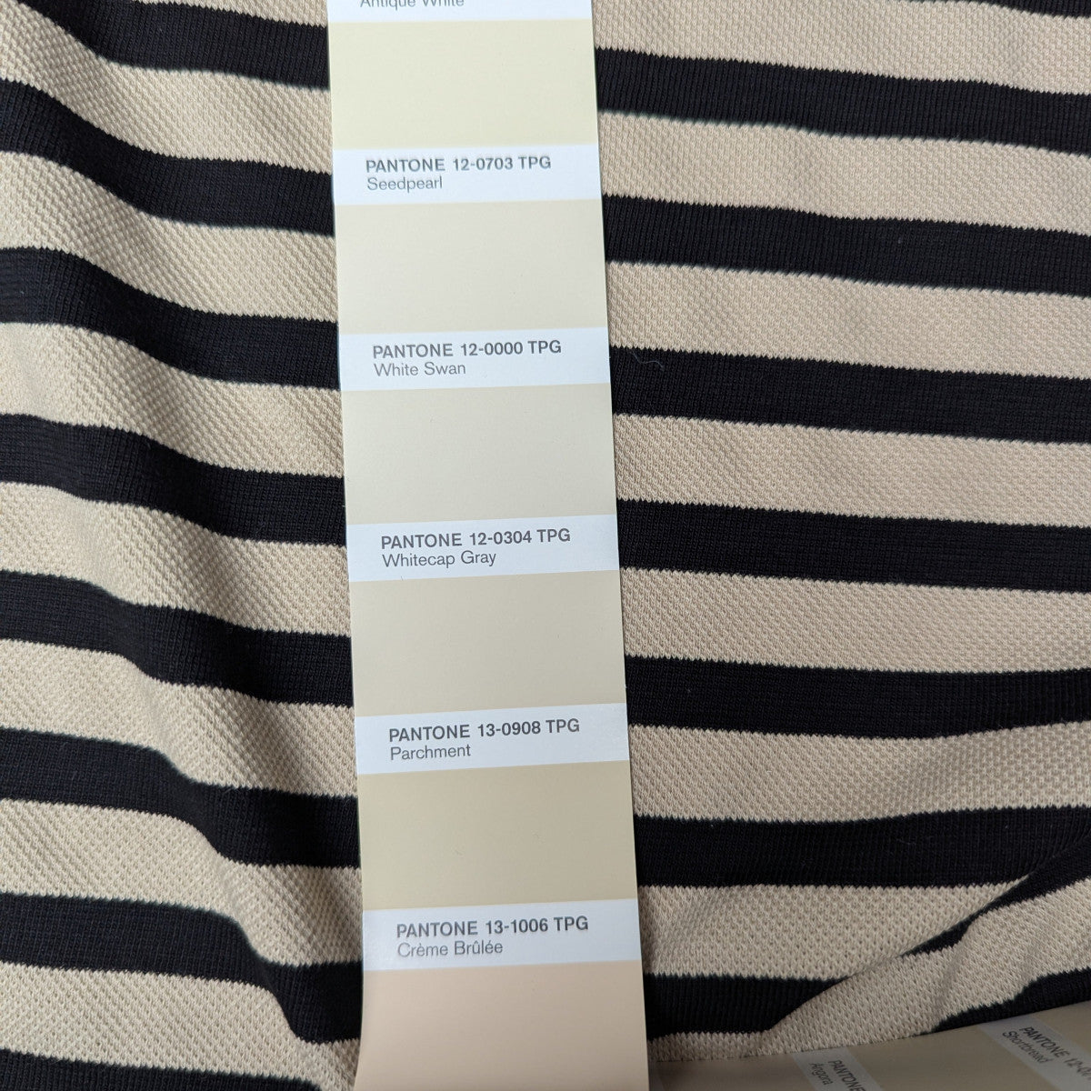 Piqué · Baumwolle · Gestreift · Farbe: Blau- und Naturweißtöne · 160 cm · 200 g/m² · Meterware