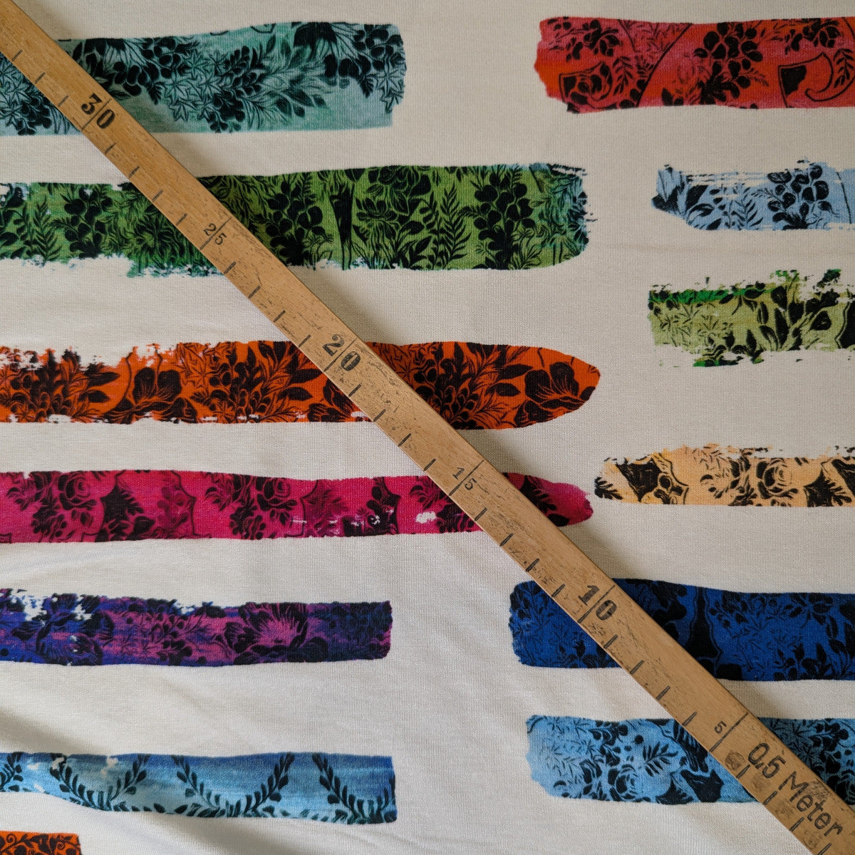 Jersey · Baumwolle · Streifen · Farbe: Weiß- und Bunttöne · 135 cm · 190 g/m² · Meterware