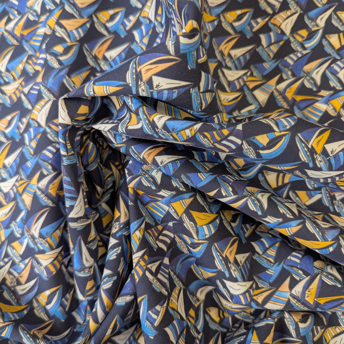 Poplin · Baumwolle · Schiffe · Farbe: Blautöne · 140 cm · Meterware