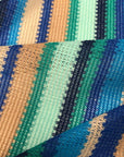 M*ssoni Designerstoff – Deadstock Polyesterjersey Blau-Grün Streifen | 165 cm | M2X5X3