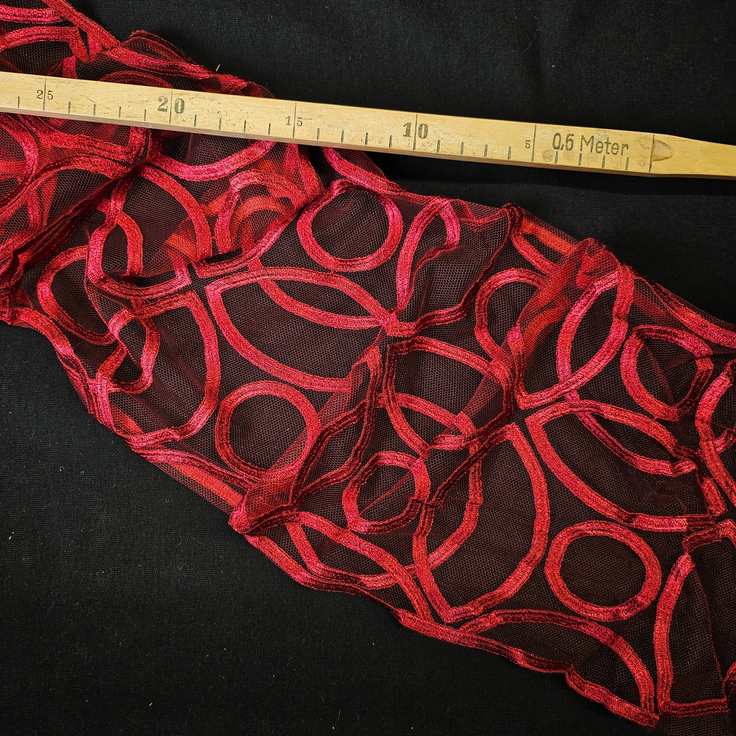 Kunstfaser, Spitze, Pantone Savvy Red, Spitze · 22cm