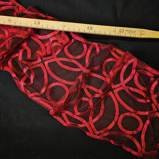 Kunstfaser, Spitze, Pantone Savvy Red, Spitze · 22cm