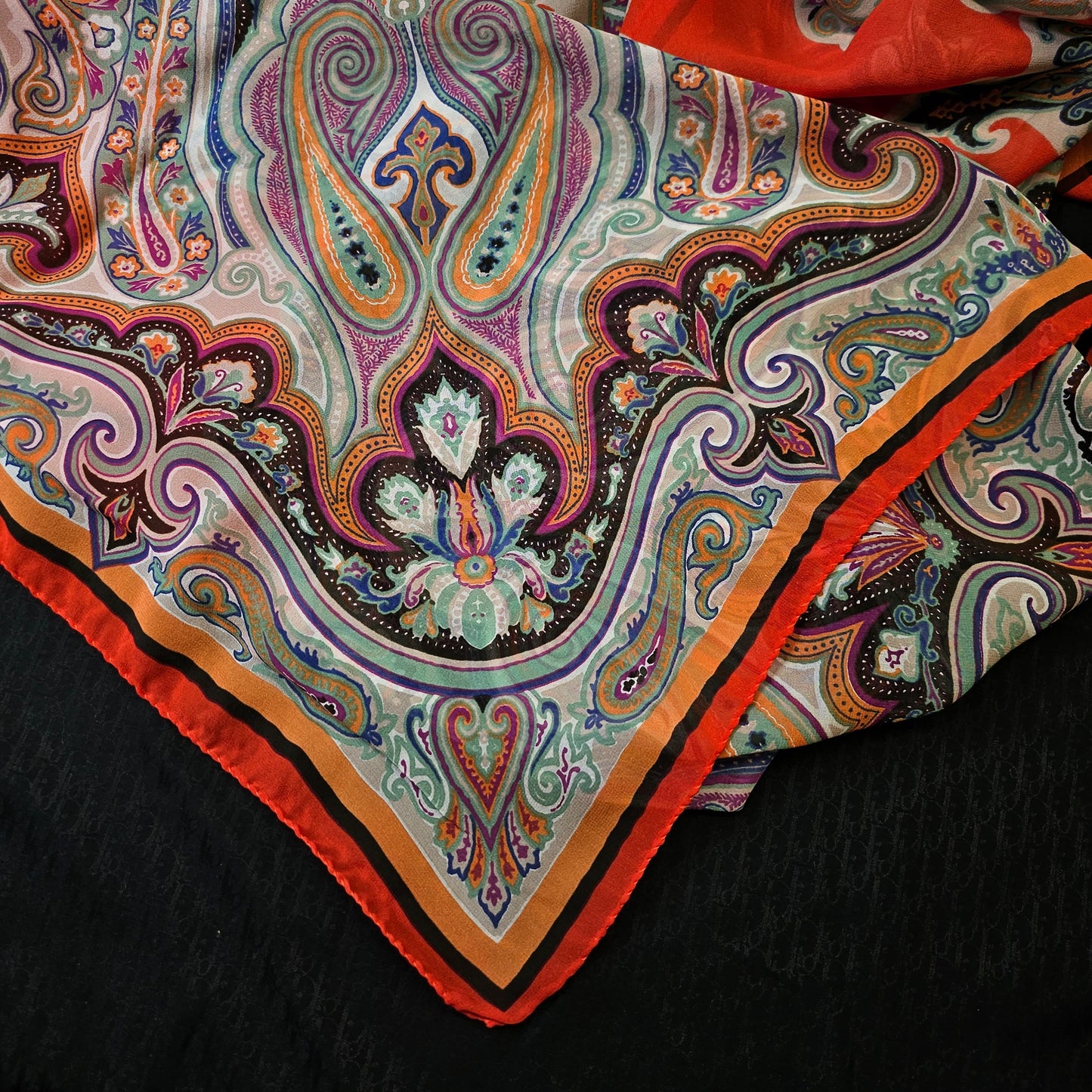 Seide, Chiffon, Red Clay · 140×140 cm