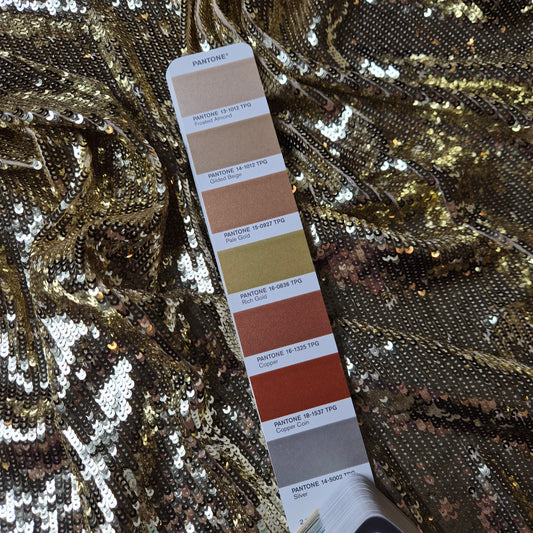 Paillettenstoff, Golden Rich Gold · 150 cm 430g/m2