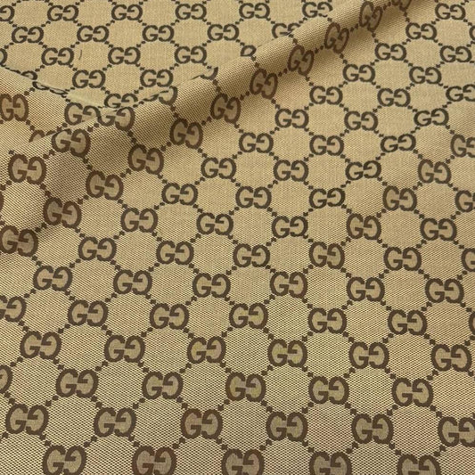 Jacquard · Baumwolle, Polyester · Logo / Monogramm · Beige, Braun · 155 cm