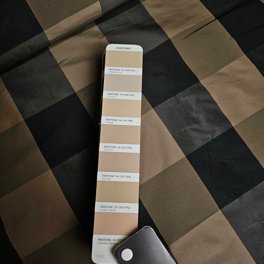 Taffeta · Kunstfaser · Kariert · Braun und Schwarztöne · 150 cm · 80 g/m² · Meterware