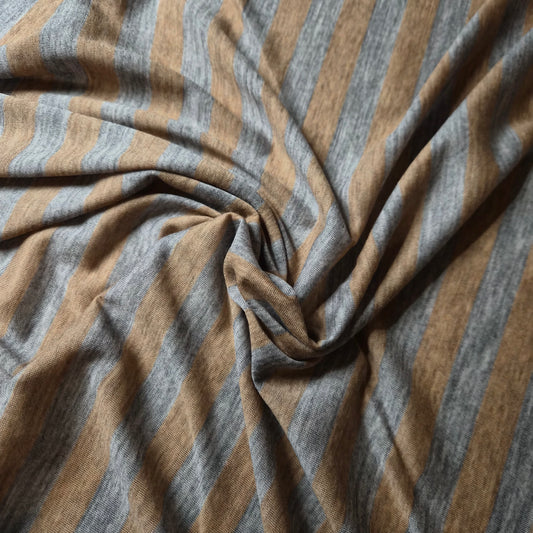 Jersey · Wolle · Gestreift · Farbe: Grau · 130 cm · Meterware 120g/m2