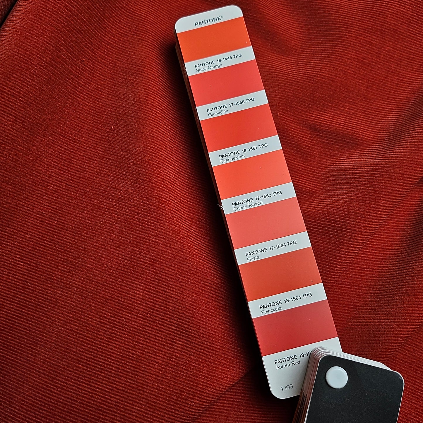 Feincord · Baumwolle · Uni · Pantone Aurora Red · 150 cm · 220 g/m² · Meterware