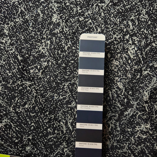 Meterware · Denim · Fuzzy mit weißen Fäden · Baumwolle · Uni · Dunkelblau · 157 cm