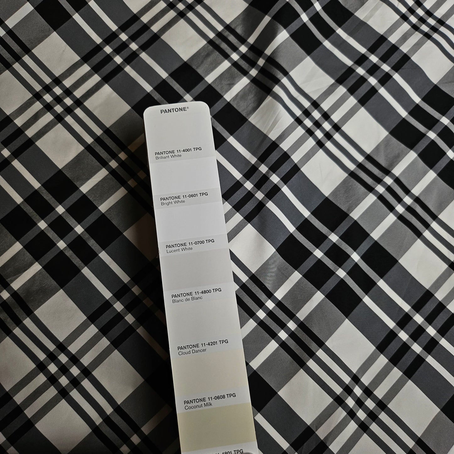 Taffeta · Kunstfaser · Kariert · Schwarz und Weißtöne · 140 cm · 10 g/m² · Meterware