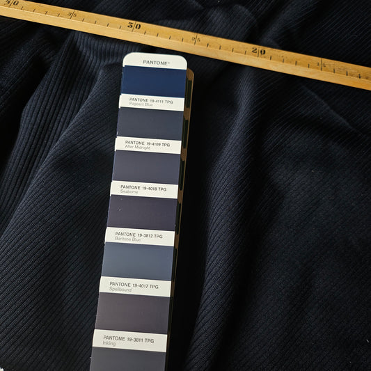 Baumwolle, Polyester, Wolle, Ribstrick / Bündchen, After Midnight · 40×185 cm