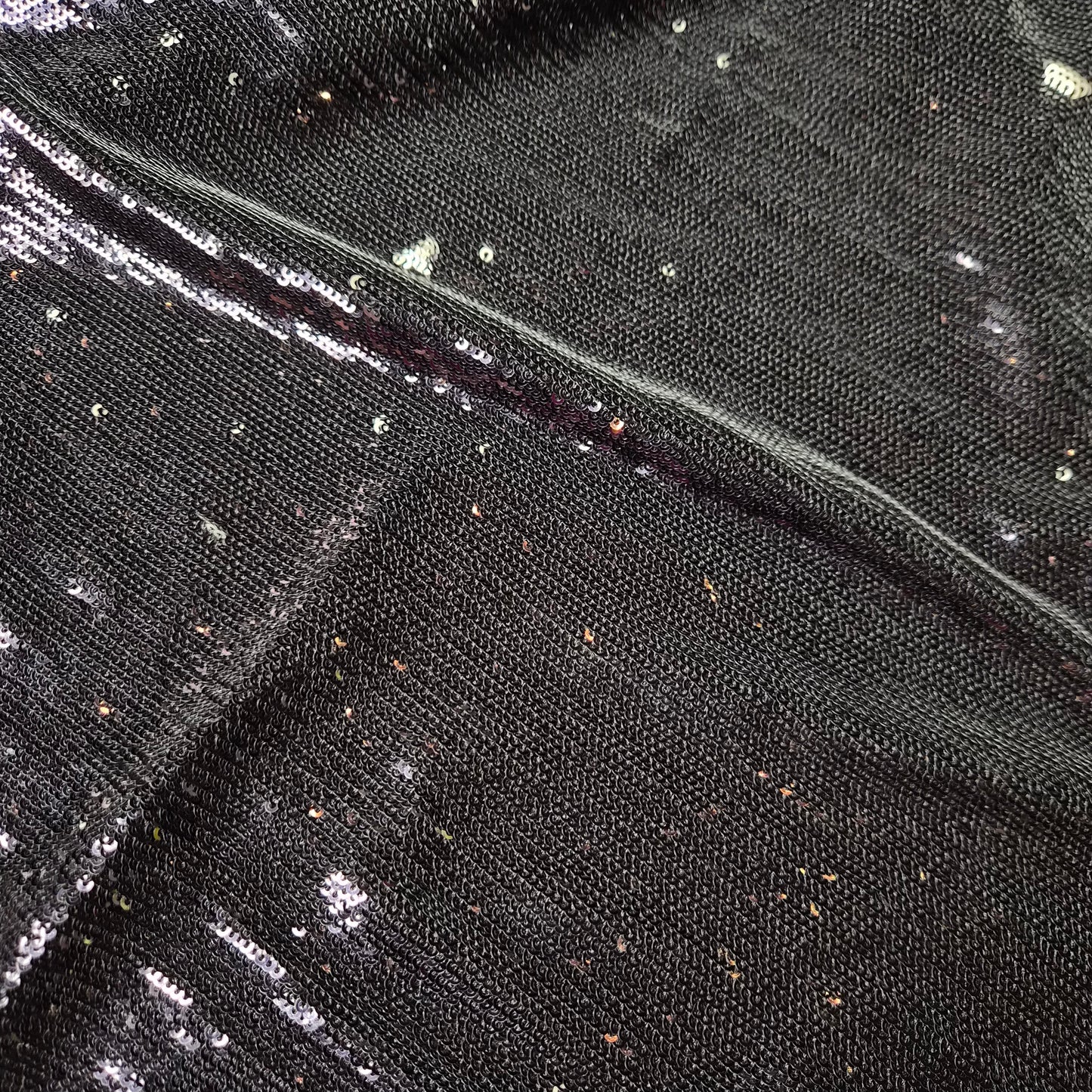 Einzelstück · Pailletten · Wendebar · Polyester, Pailletten · Schwarz- und Silbertöne · 100×140 cm