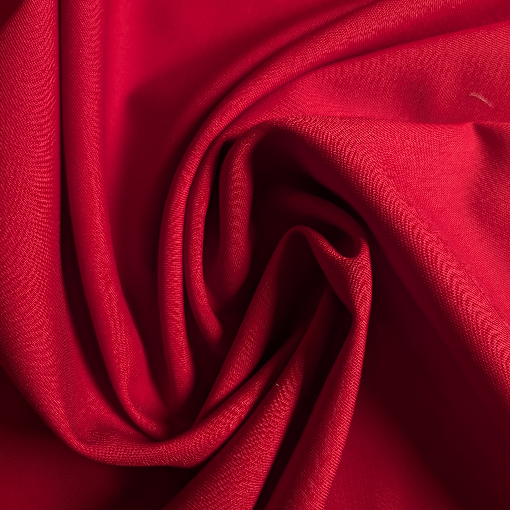 G*cci designer deadstock blood red unicolor wool fabric, smooth, soft, and elegantly draped.