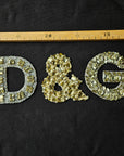 D*G – Metallstickerei-Patch Gold Steinebestickung | 8 × 21 cm | S3X3X018