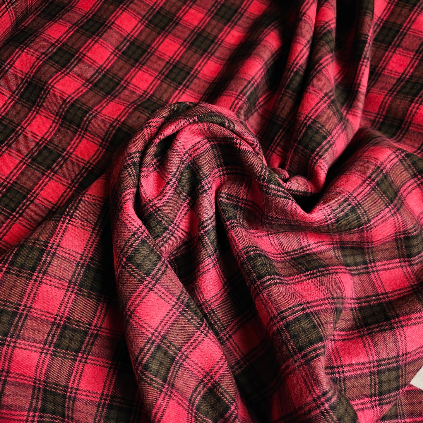 Flanell · Baumwolle · Kariert · Pink- und Grüntöne · 140 cm · 140 g/m² · Meterware