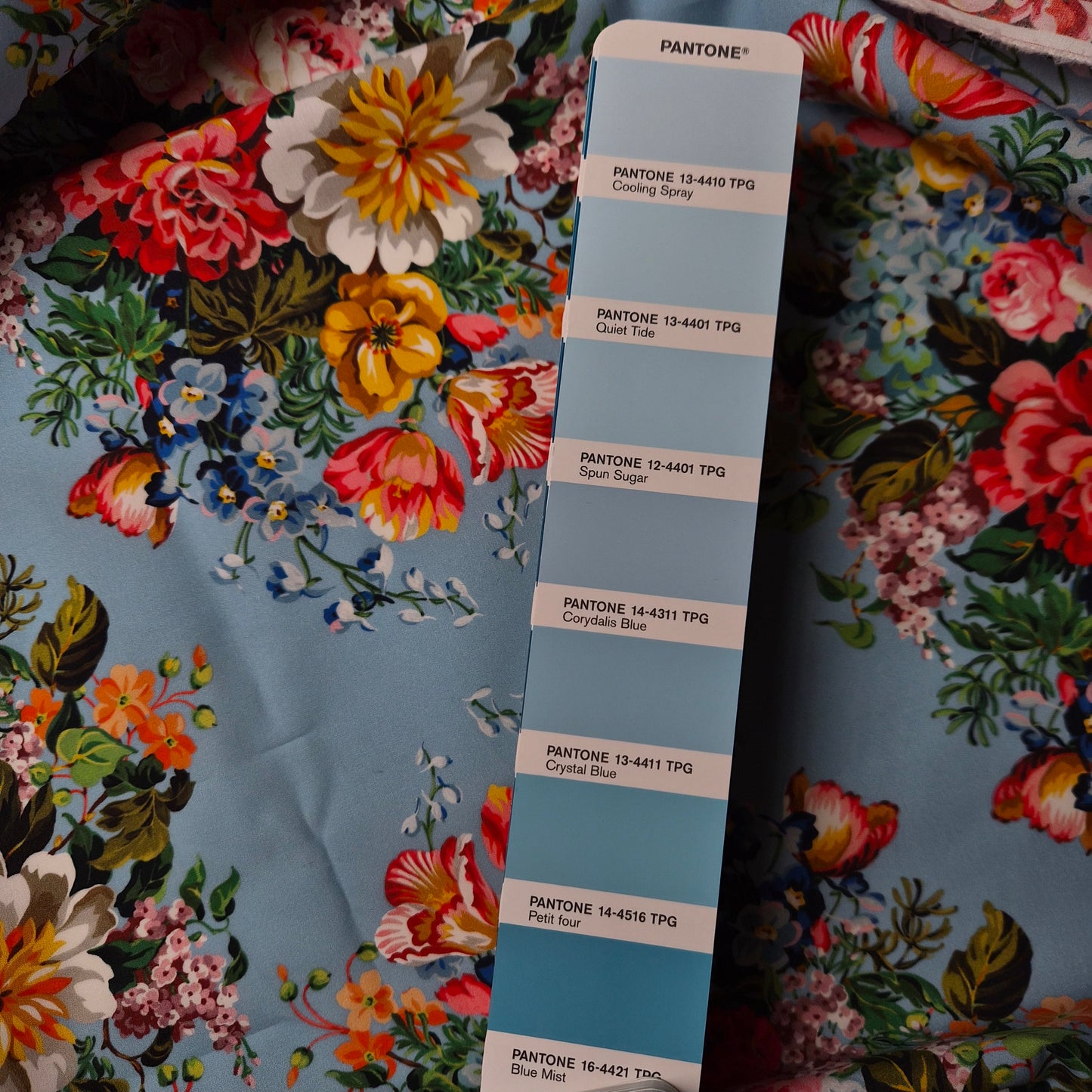 Poplin Baumwolle Gucci floral hellblau mit pastelltönen Einzelstück 130 cm x 150 cm