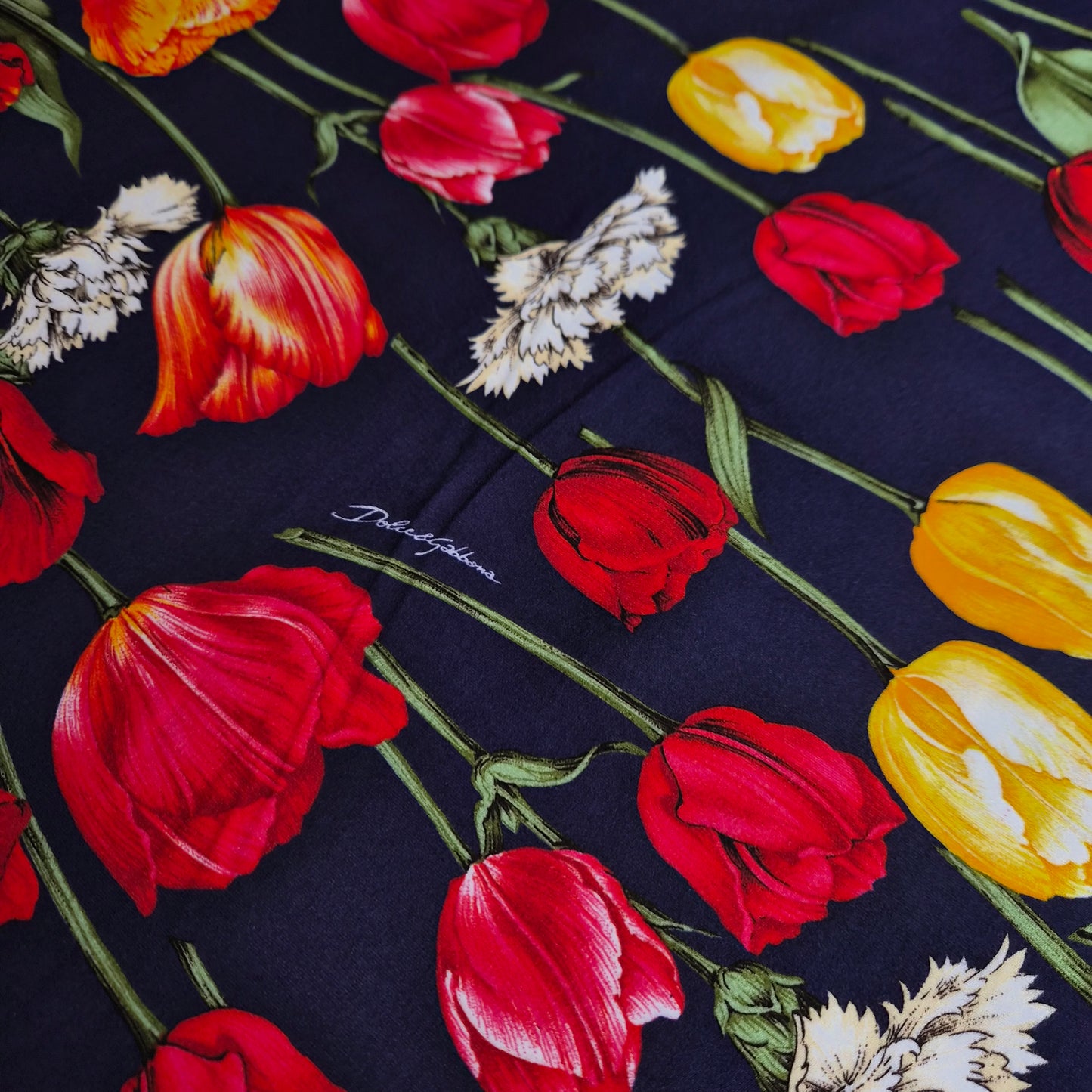 Meterware · Jersey · Baumwolle · Floral · Pantone Naval Academy · 140 cm · 220 g/m²