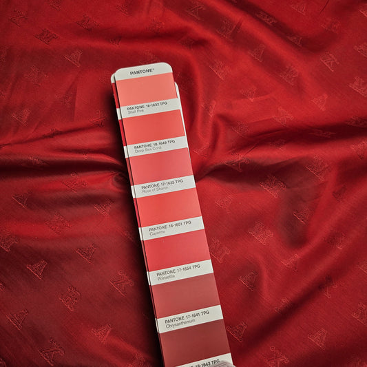 Futter · Viskose · Logo · Pantone Poinsettia · 145 cm · 80 g/m² · Meterware