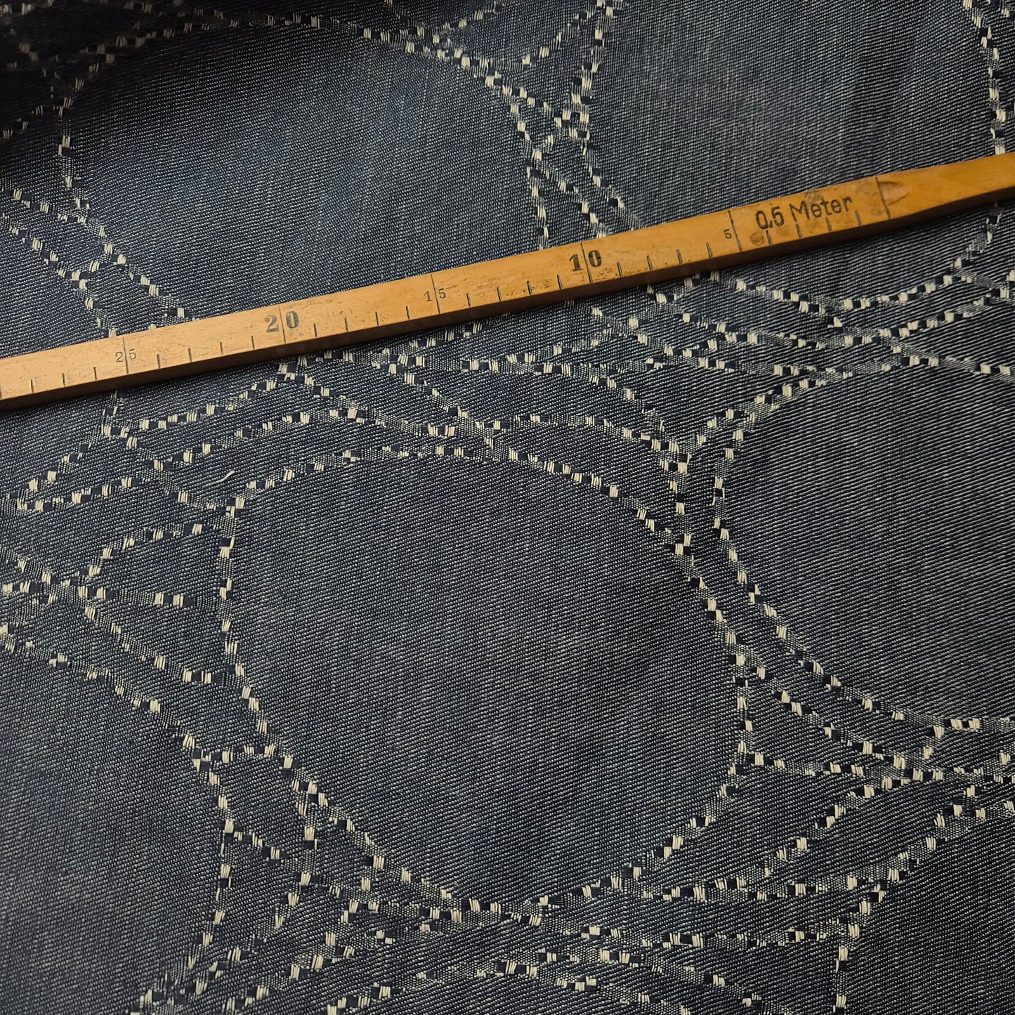 Meterware · Denim · Bestickt · Baumwolle · Abstrakt · Blau · 155 cm · 230 g/m²