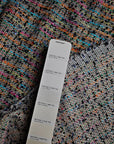 Deadstock Tweed Baumwoll-Viskose – Pantone-Farbton Lucent White kariert Neon Rosa-Rot-Grau (Meterware, Stoffbreite 145 cm) (M9X2X7)