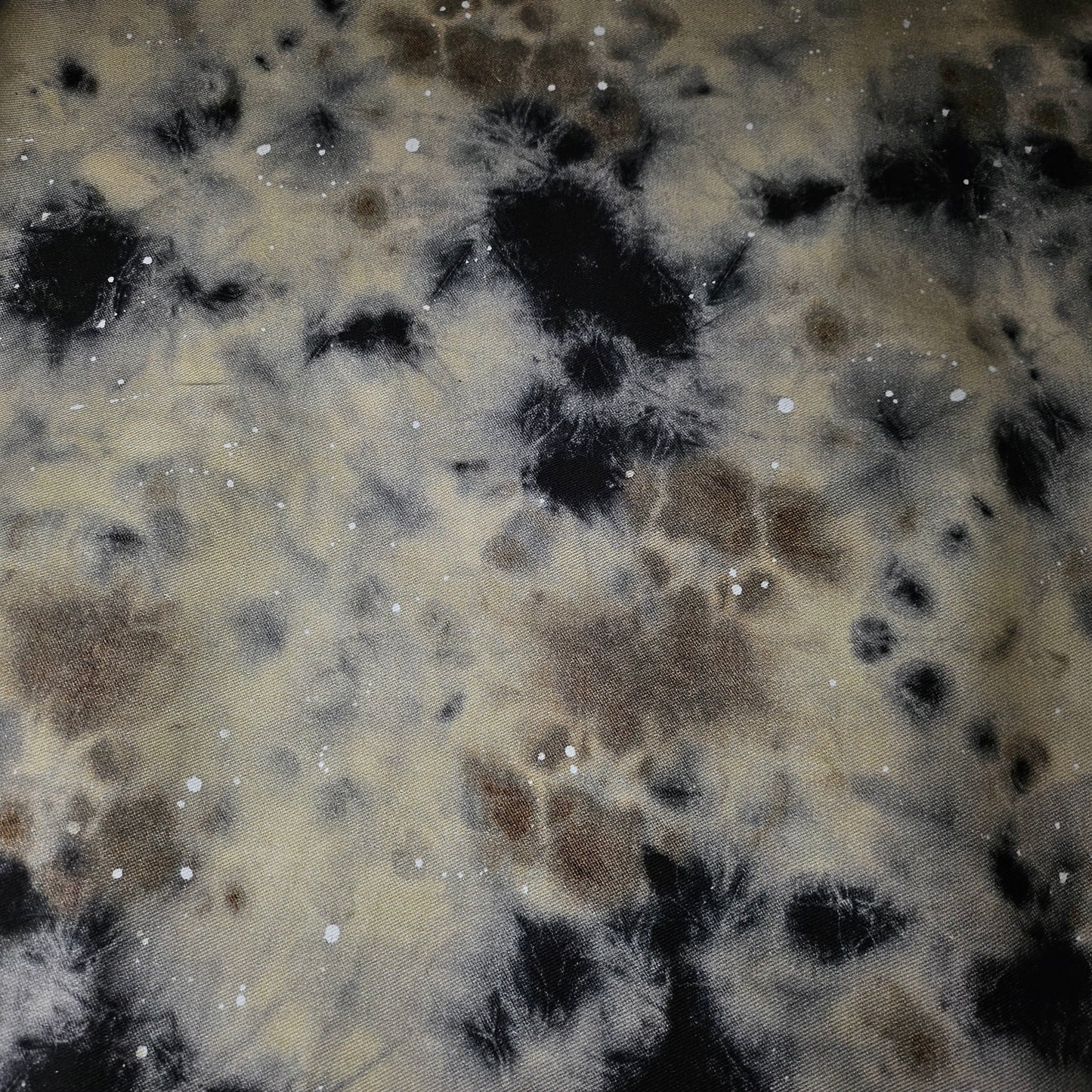Denim · Baumwolle · Batik · Braun und Schwarztöne · 320 g/m² · Meterware