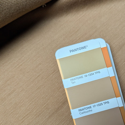 Wolle, Jersey (Punto Milano), Strickstoff, Tan · 145 cm