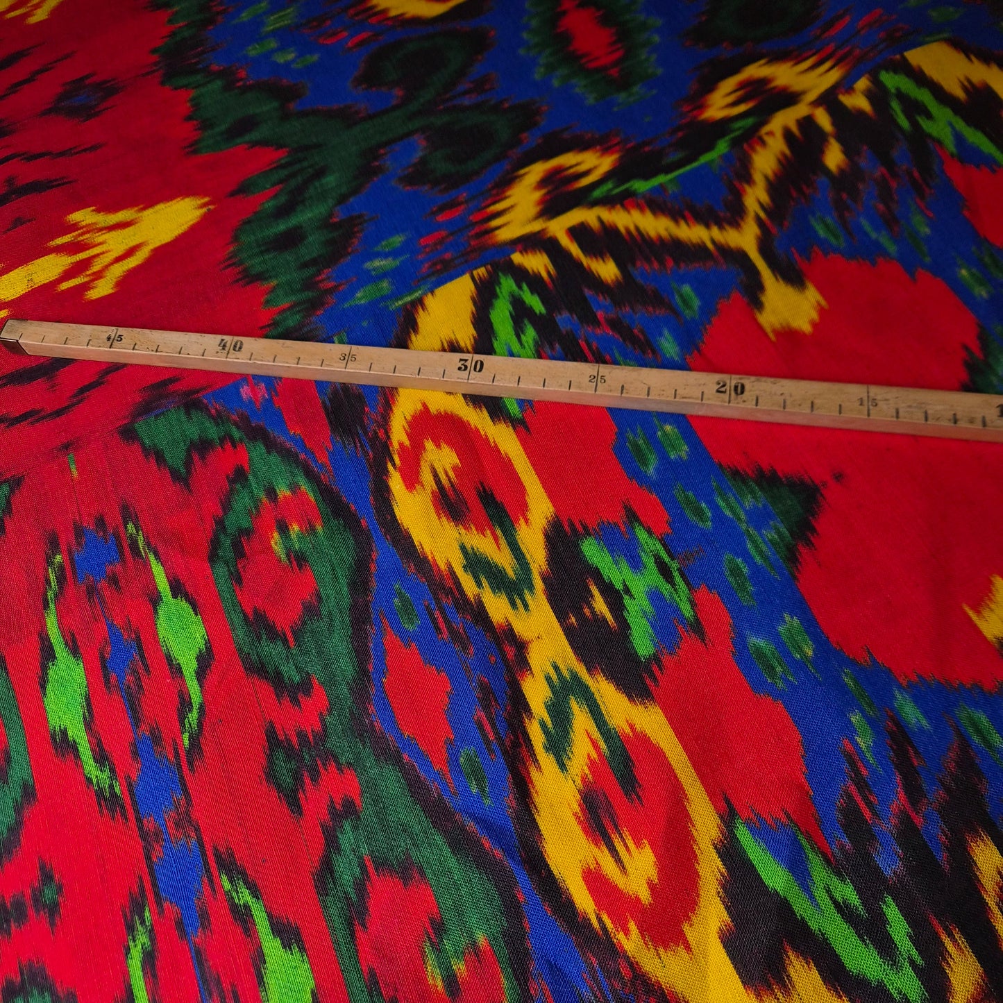 Leinengewebe · Leinen, Baumwolle · Azteken · Farbe: Rot- und Blautöne · 140 cm · Meterware