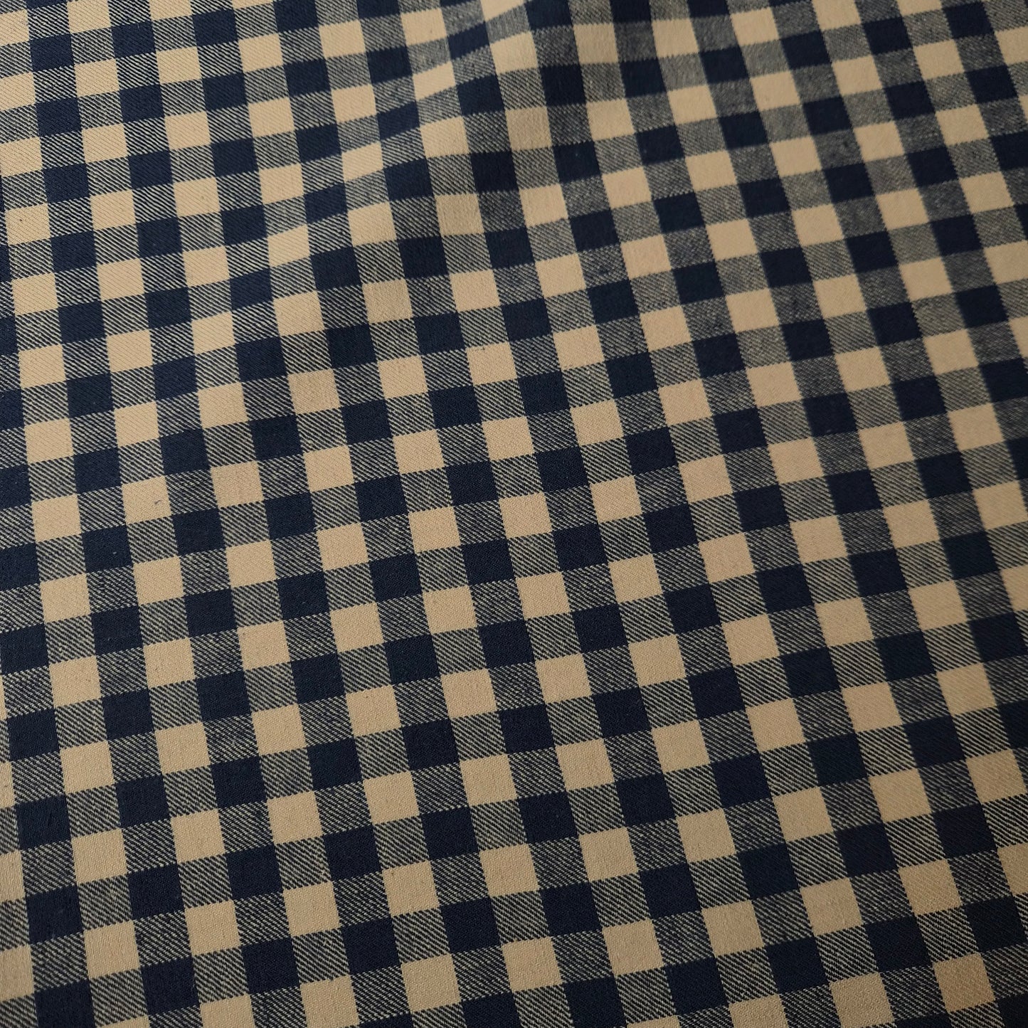 Schwere Poplin · Baumwolle · Kariert · Blau naturweiß · 145 cm · 190 g/m² · Meterware