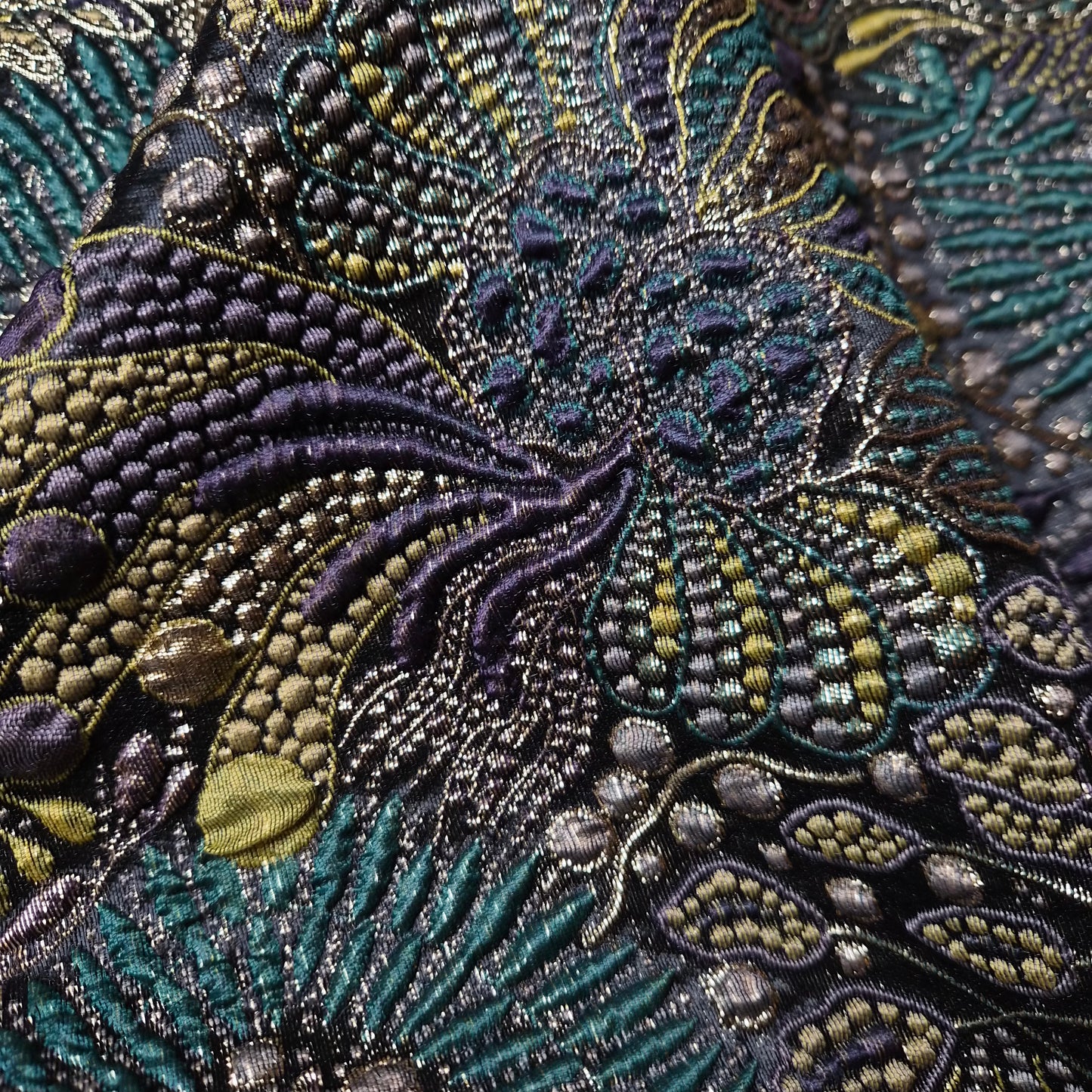 Jacquard · Polyester, Baumwolle · Floral · Grüntöne · 150 cm · 190 g/m² · Meterware