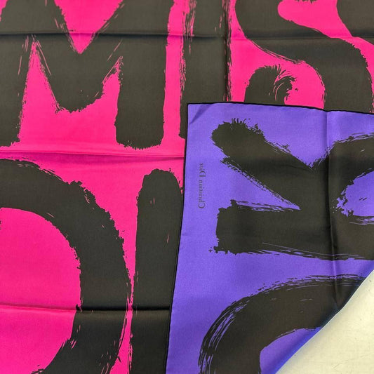 Schal 1. Wahl · Twill-Seide · Logo-Print · in Lila, Pink, Schwarz · 90×90 cm