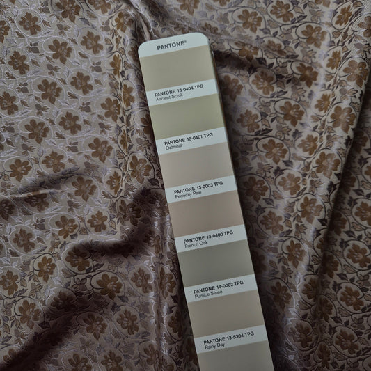 Jacquard · Polyester · Floral · Braun und blautöne · 145 cm · Meterware