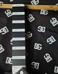D&G Designerstoff – Deadstock Polyesterwebware Basisfarbe Black Beauty Einzelstück | 50 cm x 150 cm | S5X1X010