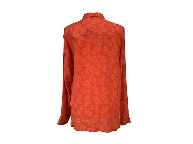 Crepe Seide Stella Mc Cartney Pantone Cherry Tomato Paisley Muster 140 cm breit