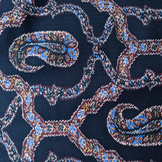 Etr* Designerstoff – Deadstock Baumwoll-Denim Dunkelblau mit Paisley-Jacquard | 150 cm | M5X5X12