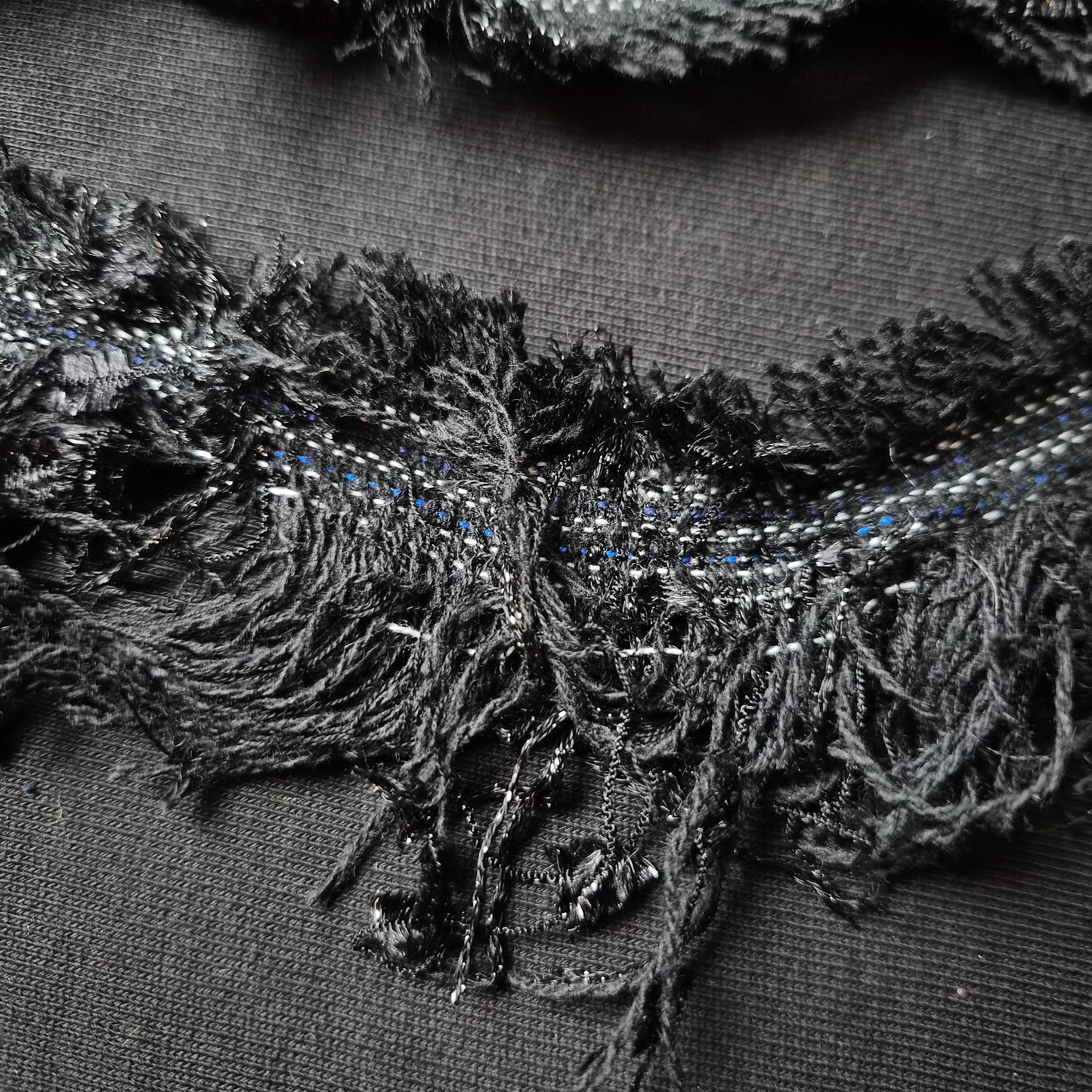 Trim, Mischung Naturfasern, Schwarz · 6 cm