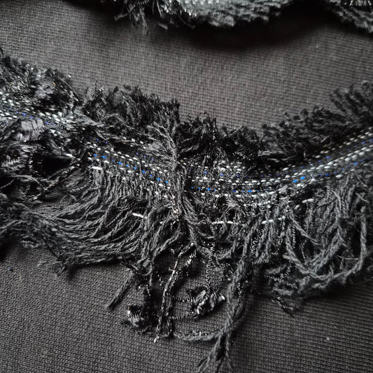 Trim, Mischung Naturfasern, Schwarz · 6 cm