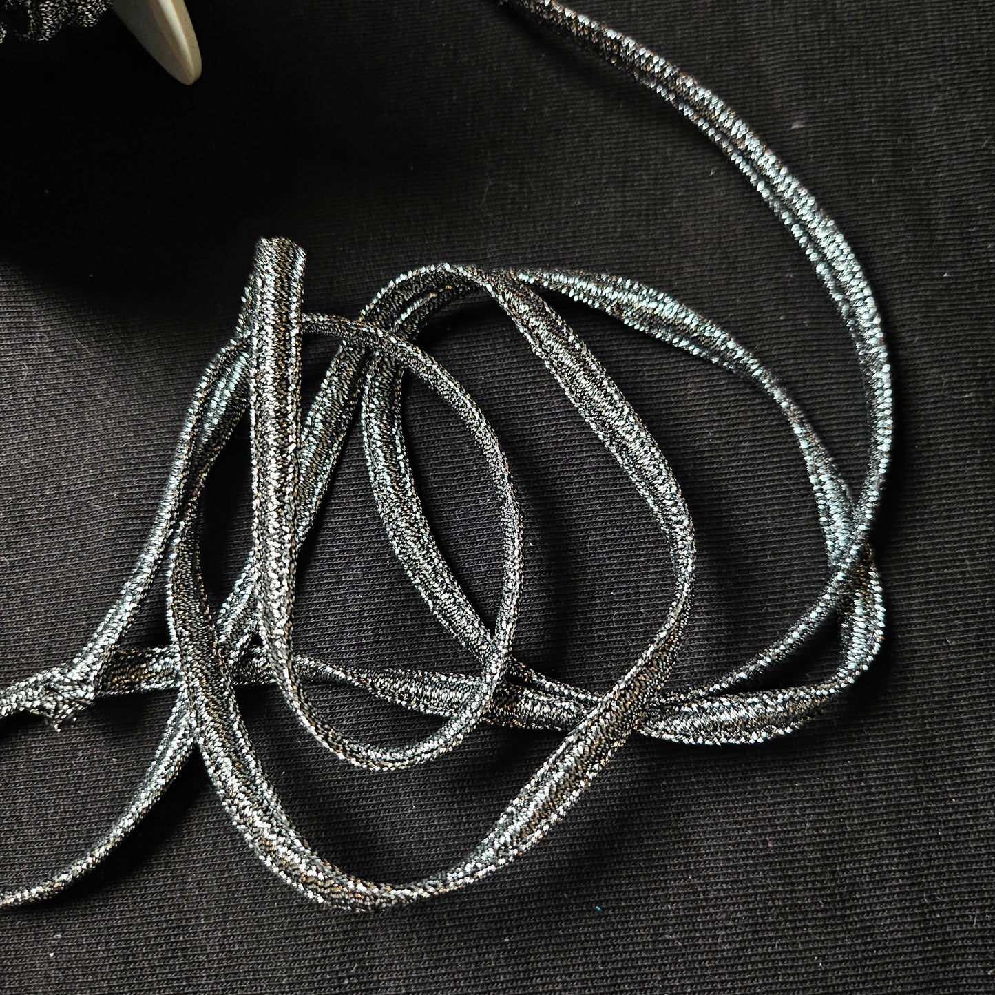 Band, Kunstfaser, Lurex, Silber · 5mm