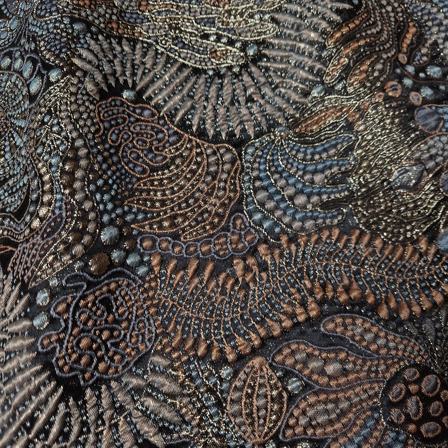 Meterware · Jacquard · Polyester, Baumwolle · Floral · Grüntöne · 150 cm · 190 g/m²