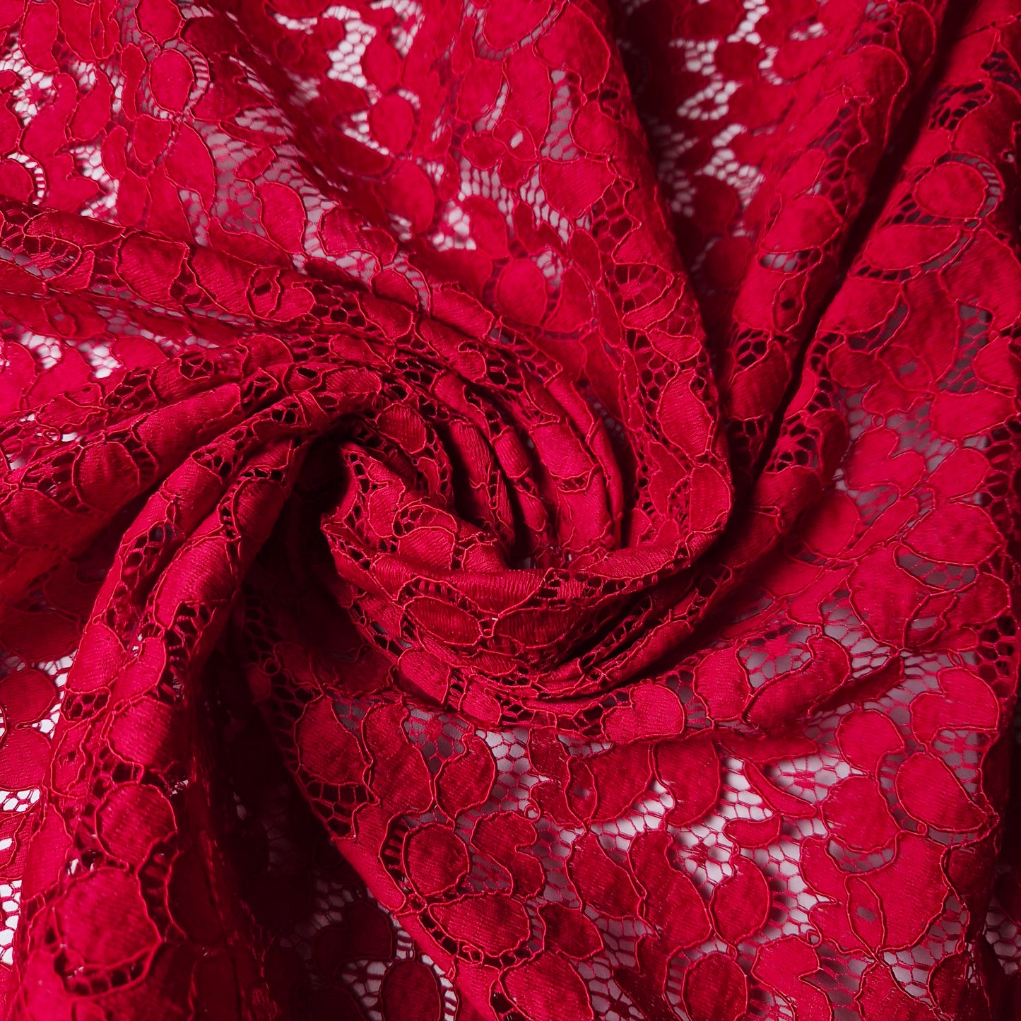 Spitze · Polyester · Floral · Pantone Mars Red · 120 cm · Meterware