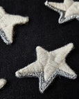 D*G – Metallstickerei-Patch Weißer Stern Silberkontur | 2 × 4 cm | S3X4X023