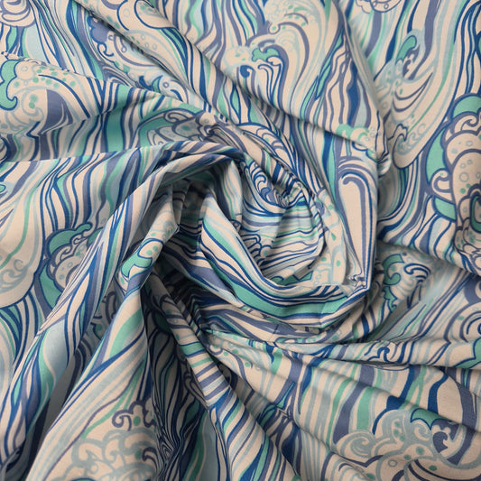 Einzelstück · Tana Lawn · Baumwolle · blau und weißtöne · 150×140 cm