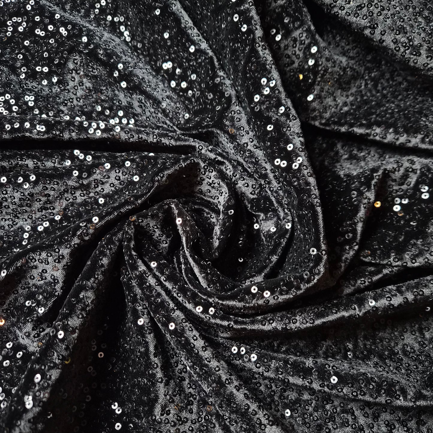 Polyester, Samt, Pantone Moonless Night, Pailetten · 175×150 cm
