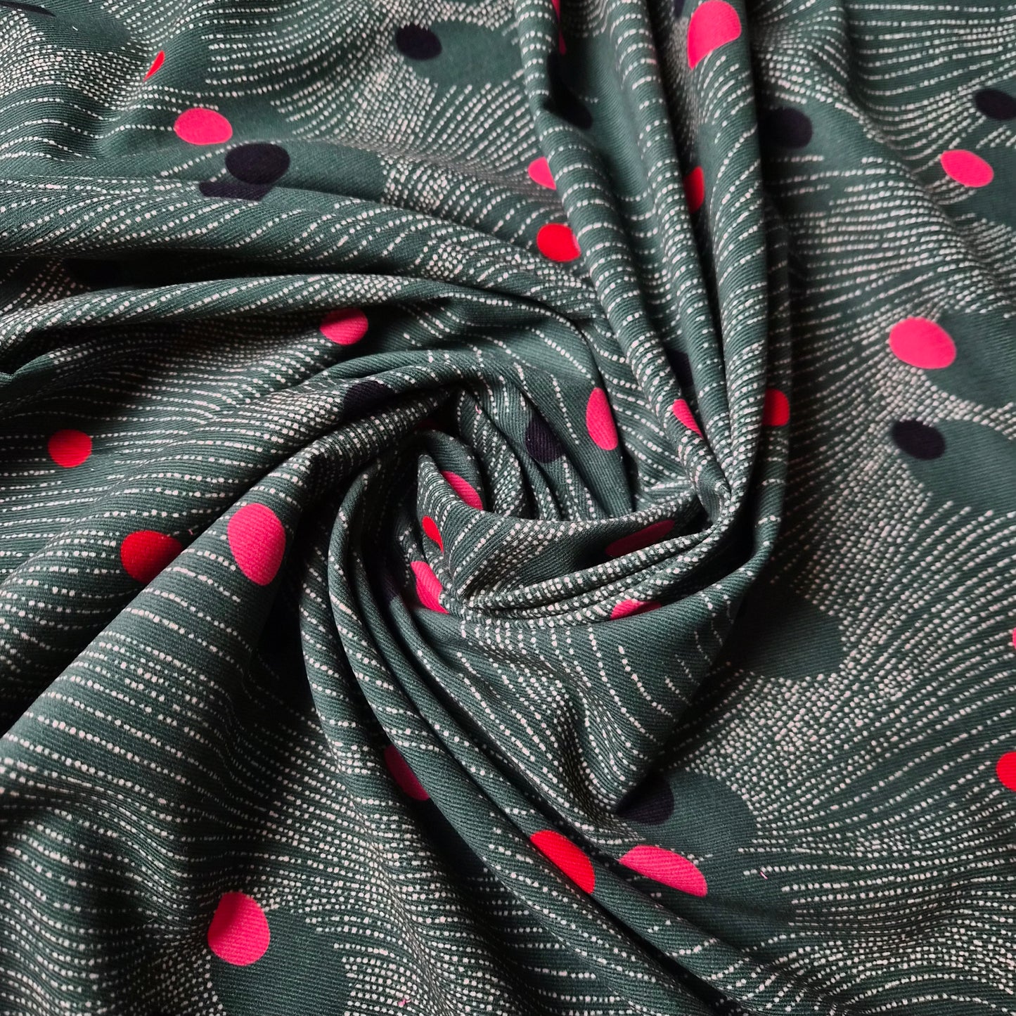 Cord · Baumwolle · Abstrakt · Grün- und Pinktöne · 150 cm · Meterware