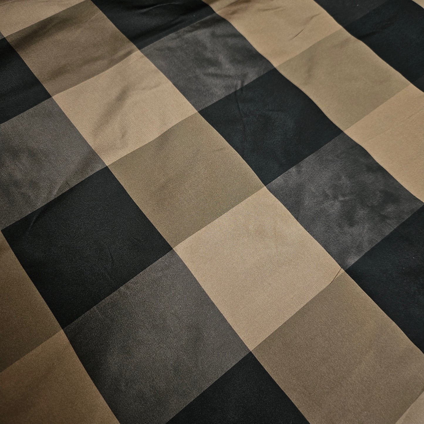 Taffeta · Kunstfaser · Kariert · Braun und Schwarztöne · 150 cm · 80 g/m² · Meterware