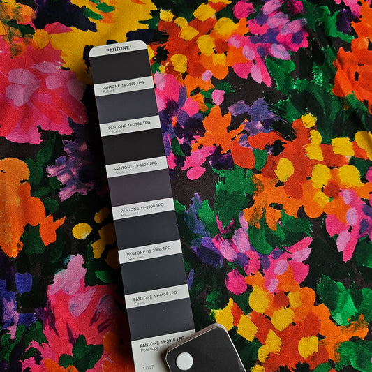 Poplin · Baumwolle · Floral · Regenbogen · 130 cm · 190 g/m² · Meterware