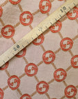 G*cci Designerstoff – Deadstock Wolle-Seide Webware Vintagelogo Peachdust | 130 cm | M6X5X6