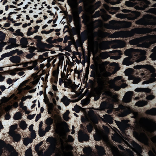 Jersey · Baumwolle · Leo · Beige und Brauntöne · 140 cm · 200 g/m² · Meterware