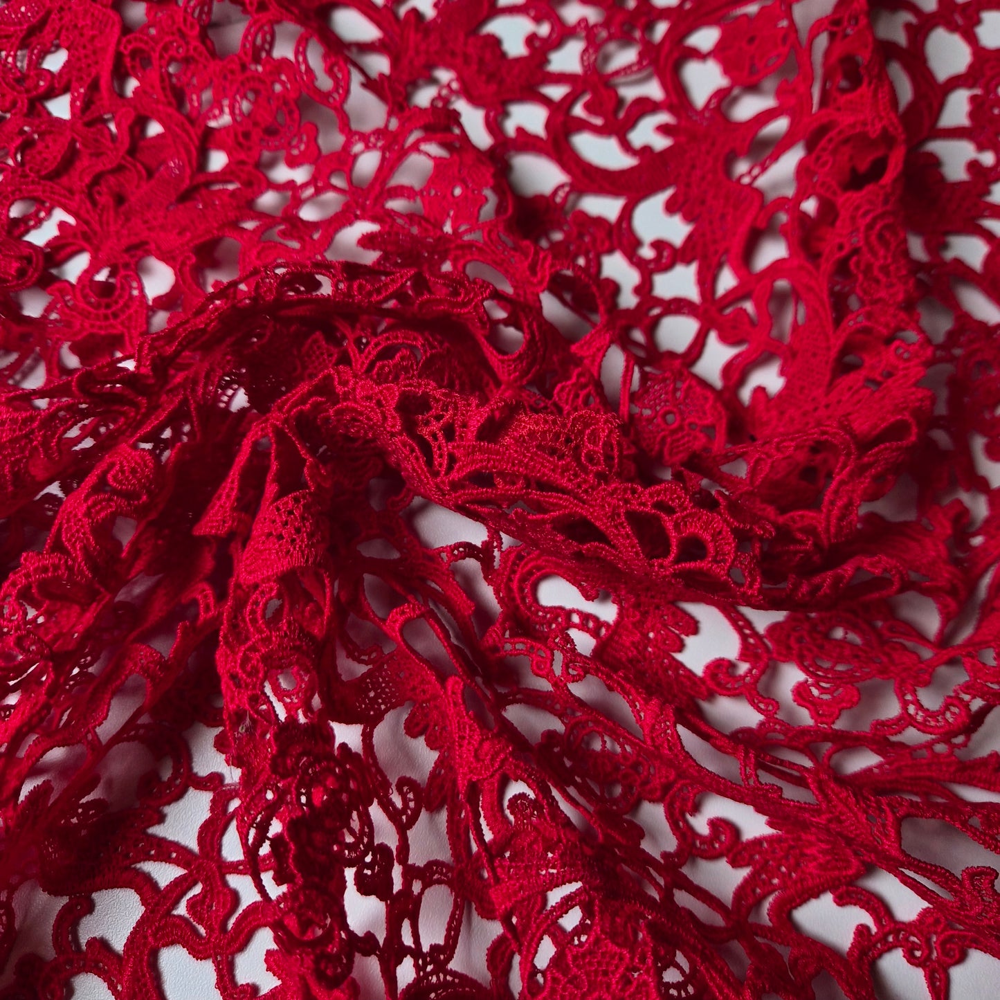 Viskose, Macramé / Netz, Racing Red · 90 cm 210g/m2