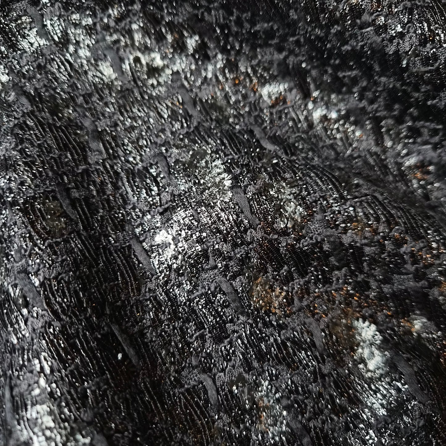 Baumwolle, Lurex, Wolle, Tweed, Moonless Night · 145 cm