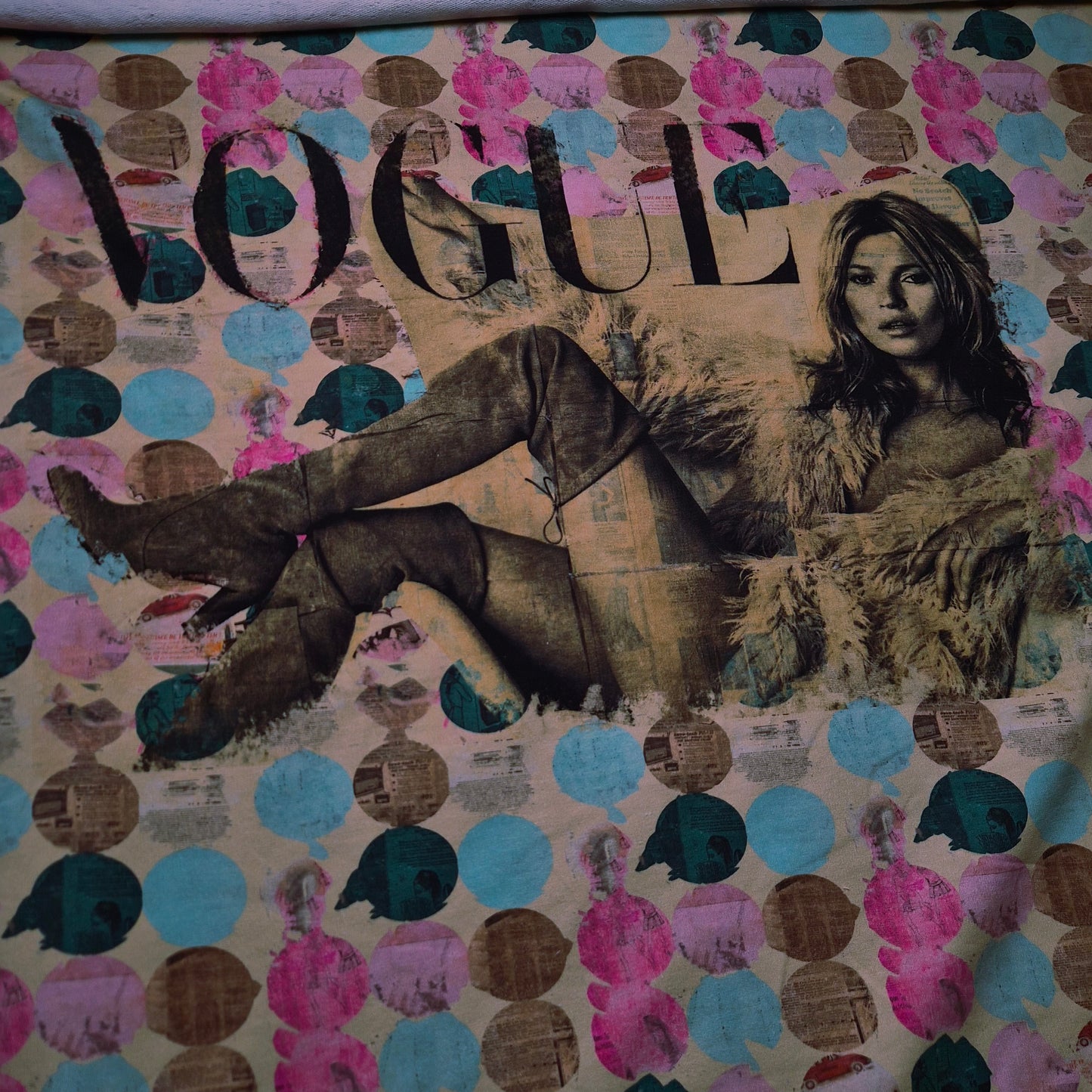Panel · Sweat · Vogue-Cover-Print · Baumwolle · Bildmotiv · Mehrfarbig Pastelltöne · 90×170 cm